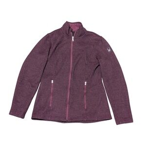 Spyder Jacket Womens Medium Purple Full Zip Sweater Knit Fleece Lined Activewear